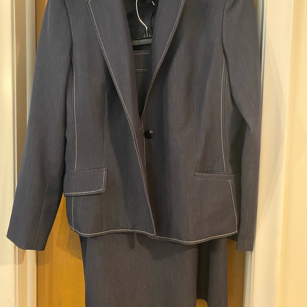 Denim blazer and skirt set